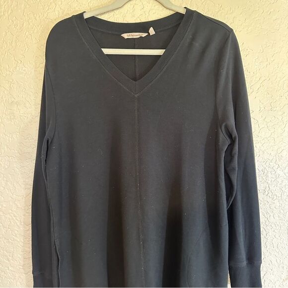 Soft Surroundings Black V Neck Long Sleeve‎ Sweatshirt LARGE - Picture 5 of 10